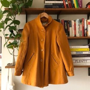 Mustard yellow swing coat